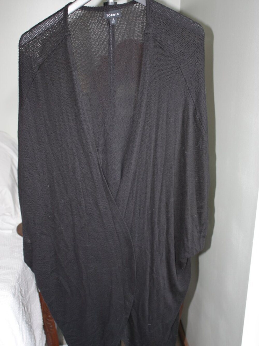 Torrid Black Open Knit Open Front Cocoon Cardigan Sweater Kimono Size 4 / 4X